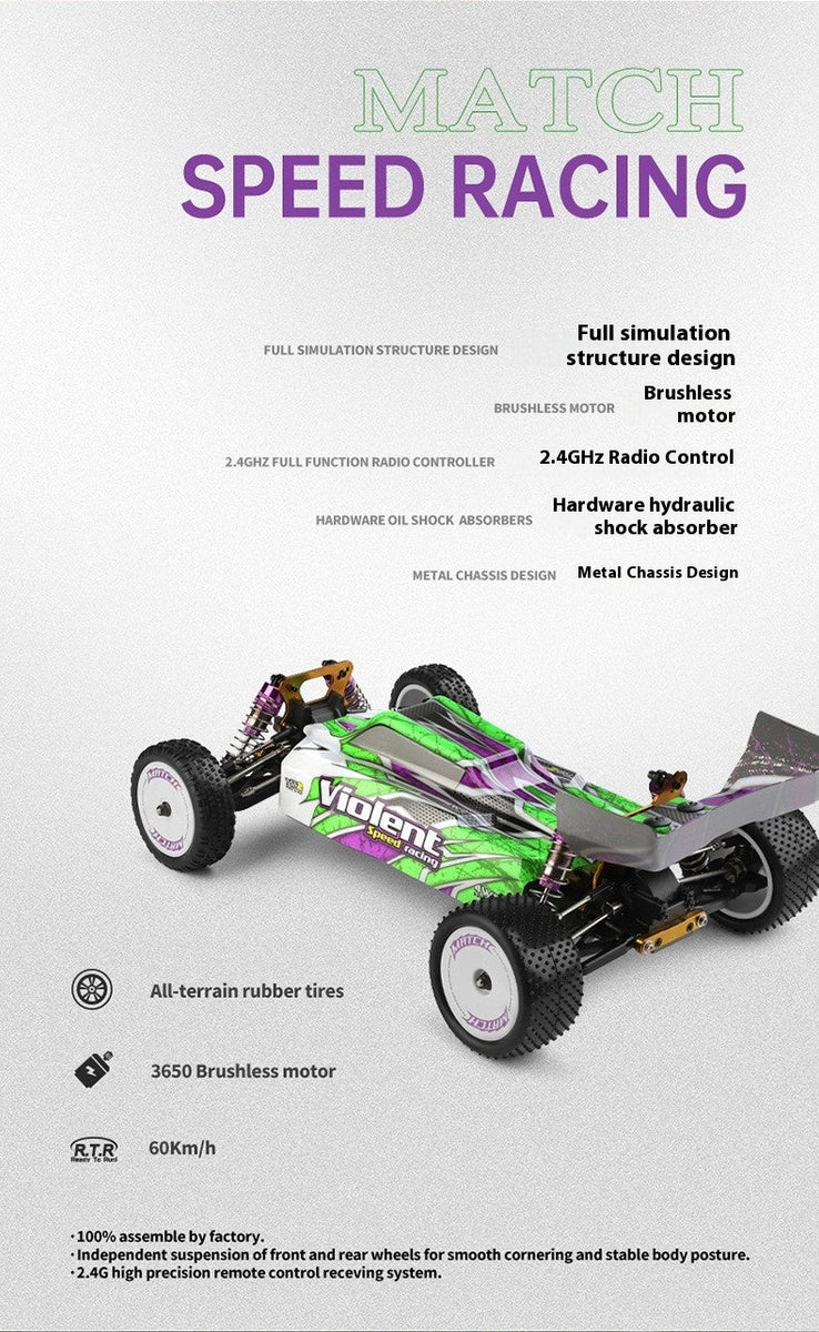 WLtoys 104002 Brushless 60km/h Metal Chassis 4WD Electric High