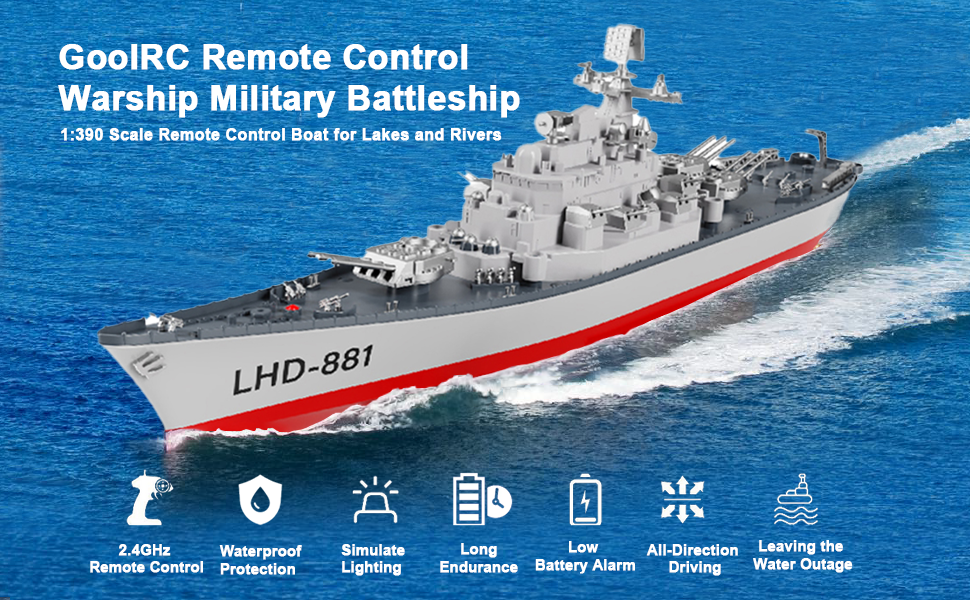 Remote Control Warship 1:390 RC Military Battleship