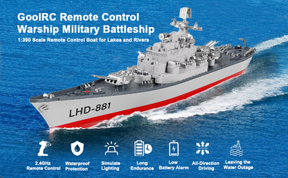 Remote Control Warship 1:390 RC Military Battleship