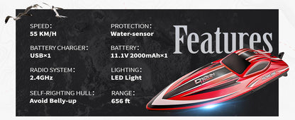 HJ818PRO 16Inch Brushless High Speed Remote Control Speedboat