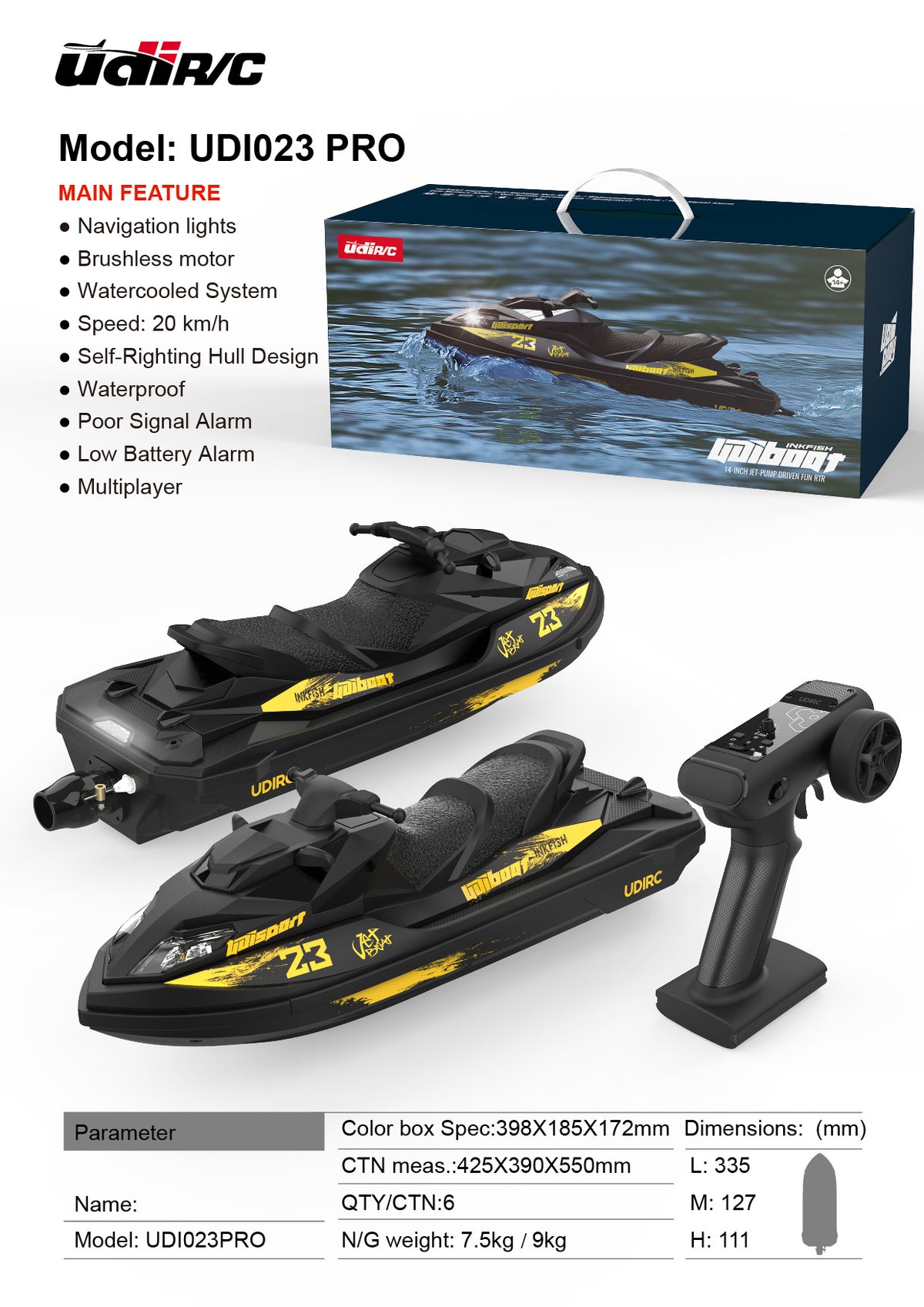 UDIRC UDI023PRO Brushless RC Jet Boat