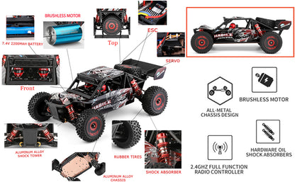 WLtoys 124016 V2 1:12 4WD Brushless RC Buggy