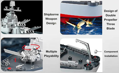 Remote Control Warship 1:390 RC Military Battleship