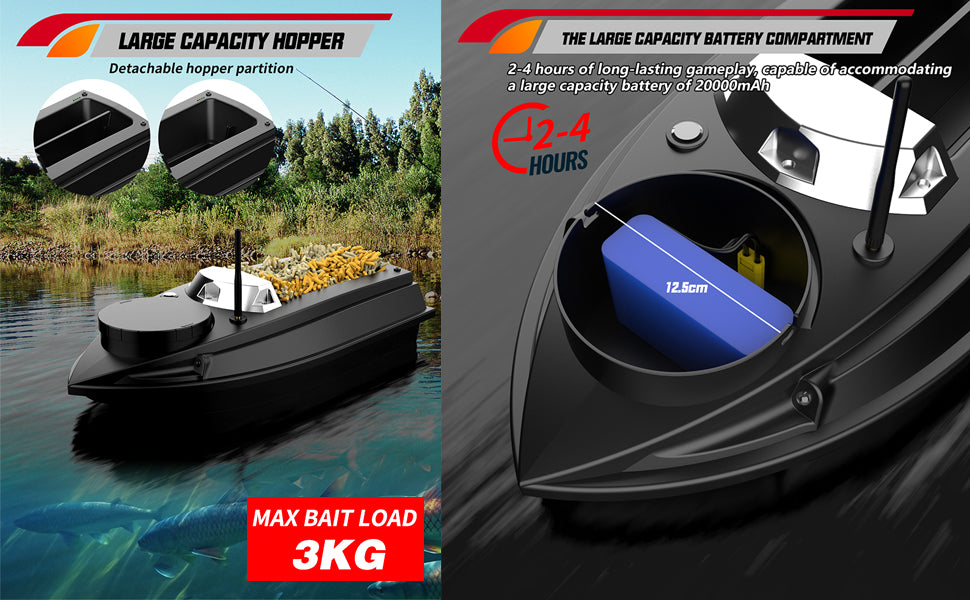 V030 Remote Control GPS Bait Boat With LCD Screen And LED Lights