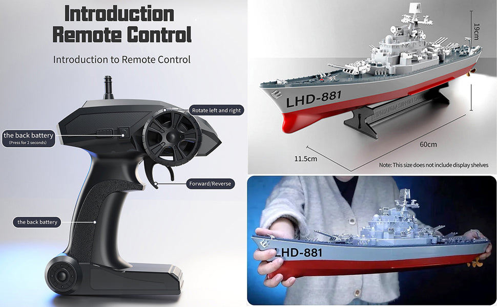 Remote Control Warship 1:390 RC Military Battleship