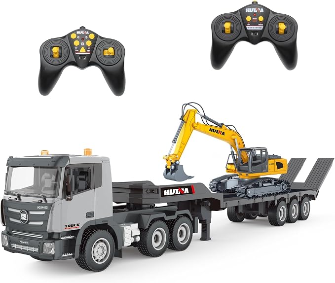 Fistone 1319G 1:24 RC Semi Truck And Excavator Toy Set