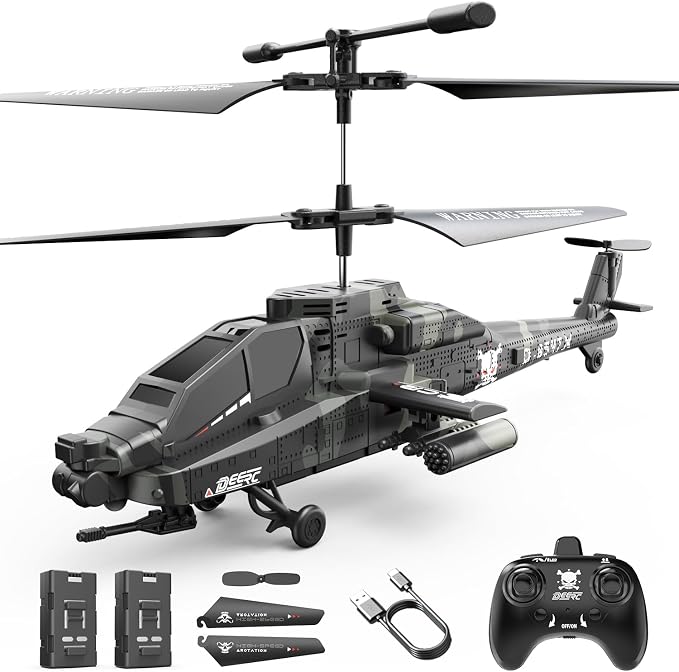DEERC RC Helicopter With LED Lights And Altitude Hold