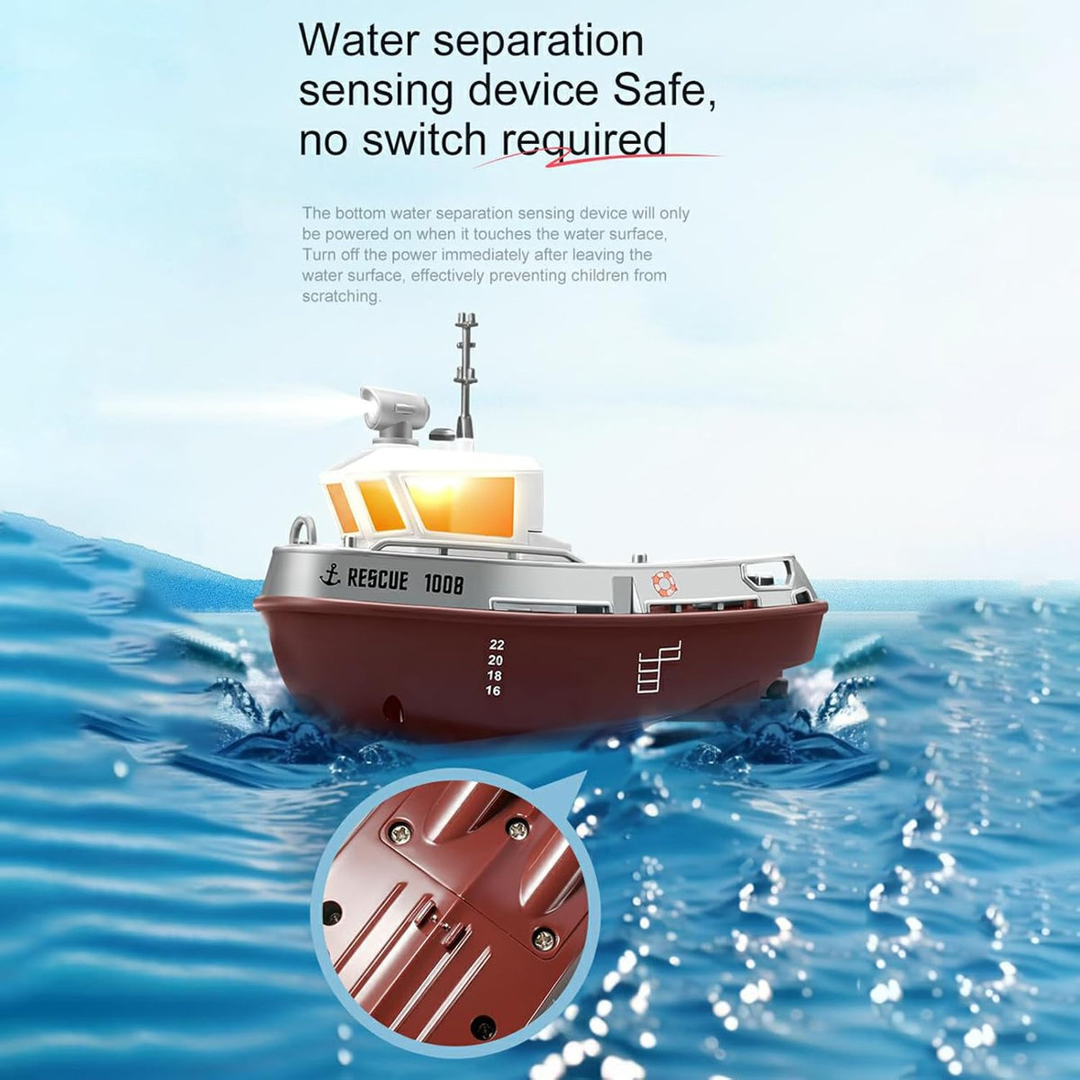 Rescue 1008 1:32 2.4G Scale Mini Remote Control Tugboat