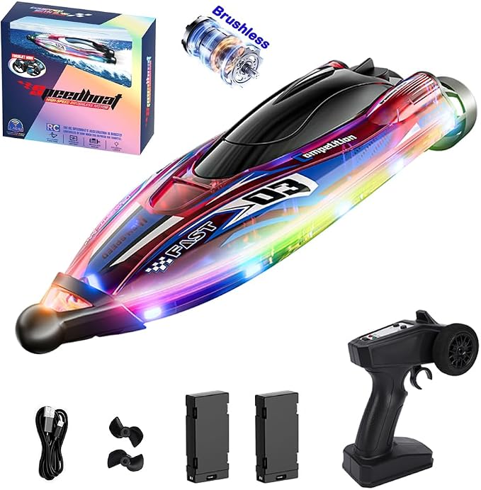 Brushless RC Boat With Self Righting And LED Light