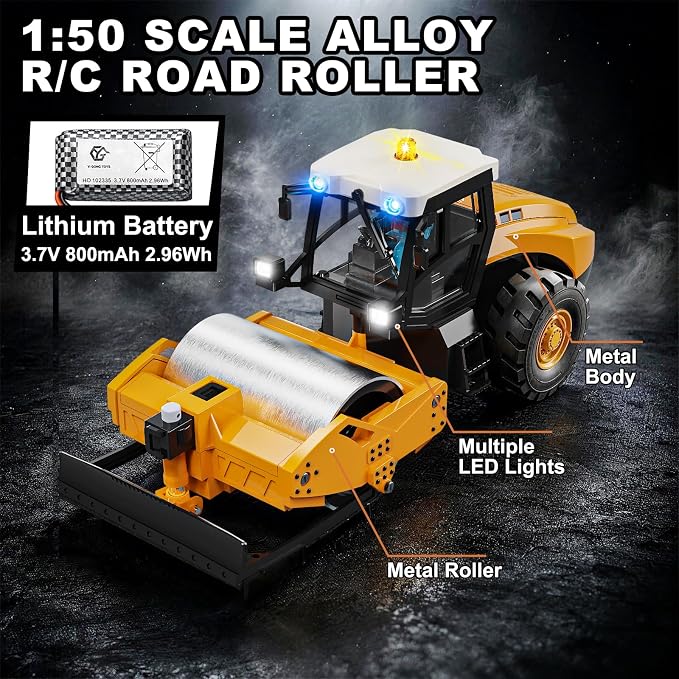 YG131 1:50 RC Road Roller With Metal Blade
