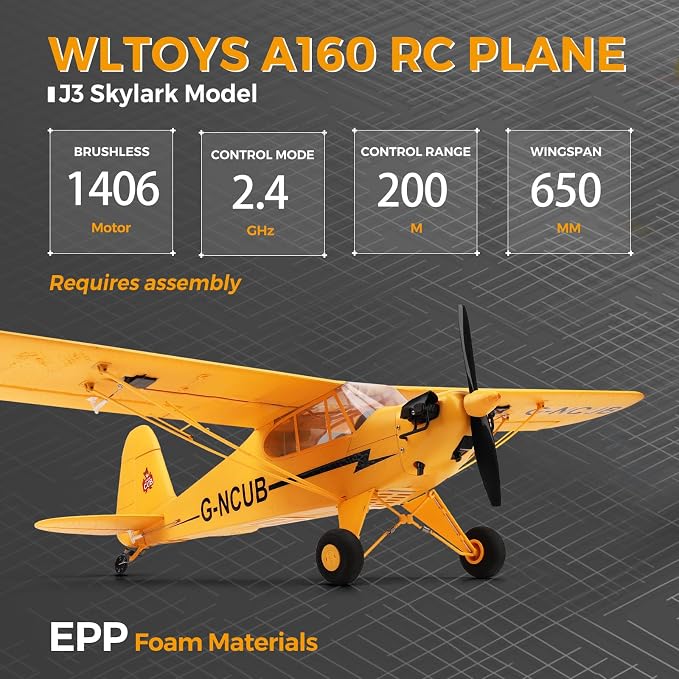 WLtoys A160 J3 Skylark 5 Channel RC Plane