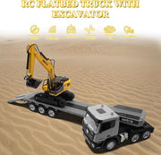 Fistone 1319G 1:24 RC Semi Truck And Excavator Toy Set