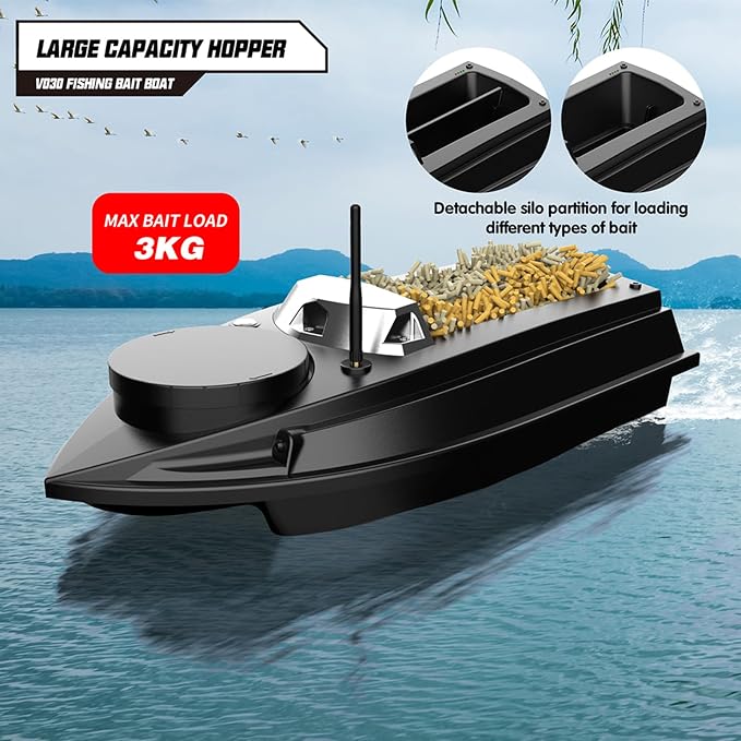 V030 Remote Control GPS Bait Boat With LCD Screen And LED Lights