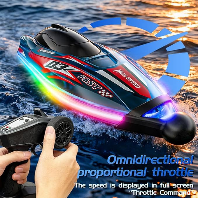 Brushless RC Boat With Self Righting And LED Light