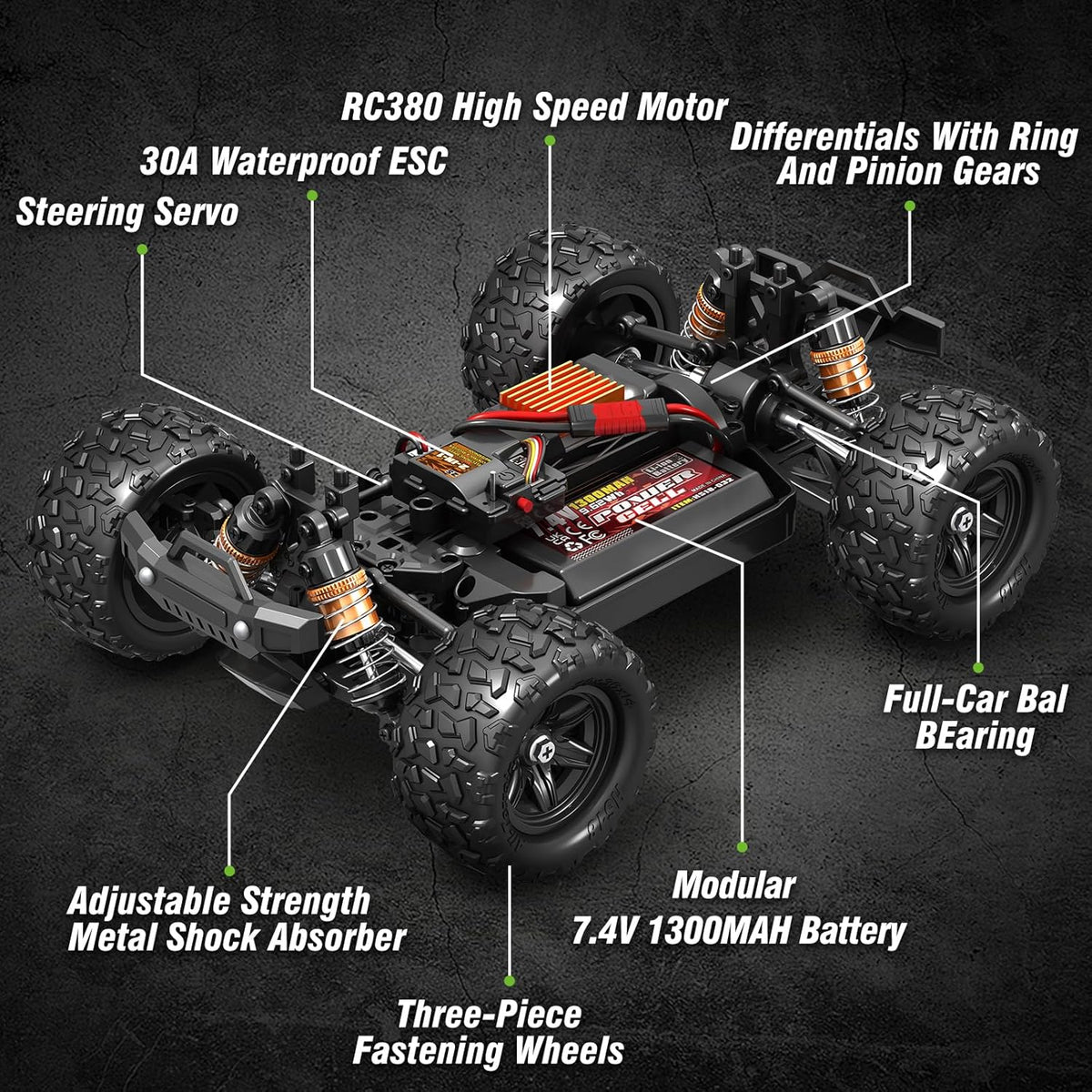 HS18305 1:18 4WD Brushed RC Off Road Truck