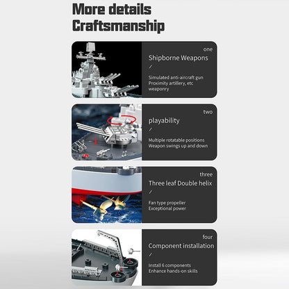 Remote Control Warship 1:390 RC Military Battleship