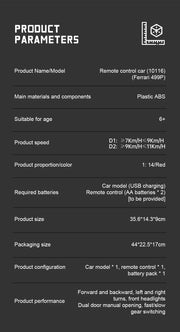 RASTAR 11KM/H 1:14 Ferrari 499P Remote Control Racing Car