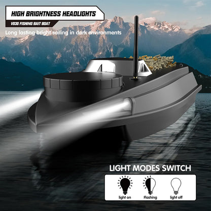 V030 Remote Control GPS Bait Boat With LCD Screen And LED Lights
