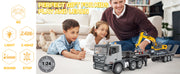 Fistone 1319G 1:24 RC Semi Truck And Excavator Toy Set