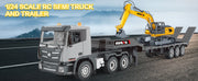 Fistone 1319G 1:24 RC Semi Truck And Excavator Toy Set